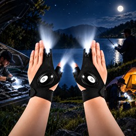 LED Fingerless Glove for Night Tasks – Hands-Free Light with Adjustable Wrist Fit for Fishing, Repairs & Outdoor Use