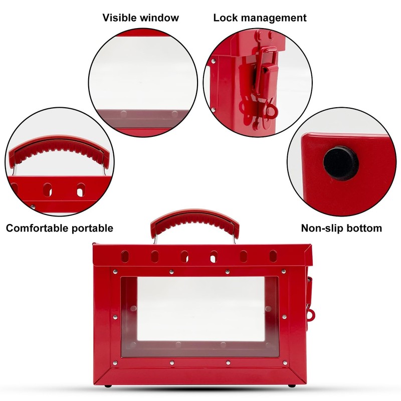 SAFBY Lockout Tagout Box Kit Portable Safety Group Padlock Box