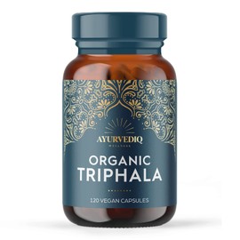 Ayurvediq Wellness, 120 caps Organic Triphala Capsules, Polyherbal Supplement with Minerals & Amino Acids, Health Benefits, Easy to Digest, Better You Ayurveda Products, Gluten Free, Dairy Free, Vegan