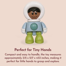 Tolo First Friends Eskimo Boy Doll | Interactive Poseable Toy for Babies 12+ Months | Clicking Arms & Legs, Squeaky Tummy | Enhances Imagination, Dexterity & Hand-Eye Coordination
