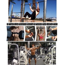 GymPaws 420 Friendly PRO |Real Leather No Finger Workout Glove | Slightly Padded 4 Fingerloop Sweatproof Back | (Pot Leaf)