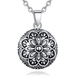EUDORA Harmony Ball Angel Caller Pregnancy Women Necklace Hopeful Flower Vintage Pendant Wishing Chime Ball Bola Necklace for Future Mama Fashion Jewellry Original Gift for Women, 30inch + 45inch