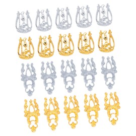 Outanaya 20pcs Nail Art Charms Vintage Hollow Alloy Nail Decorations for Manicures DIY Gold Silver Mixed for Home and Salon Use