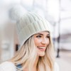 Womens Double Pom Pom Winter Beanie Bobble Hat Knitted Faux