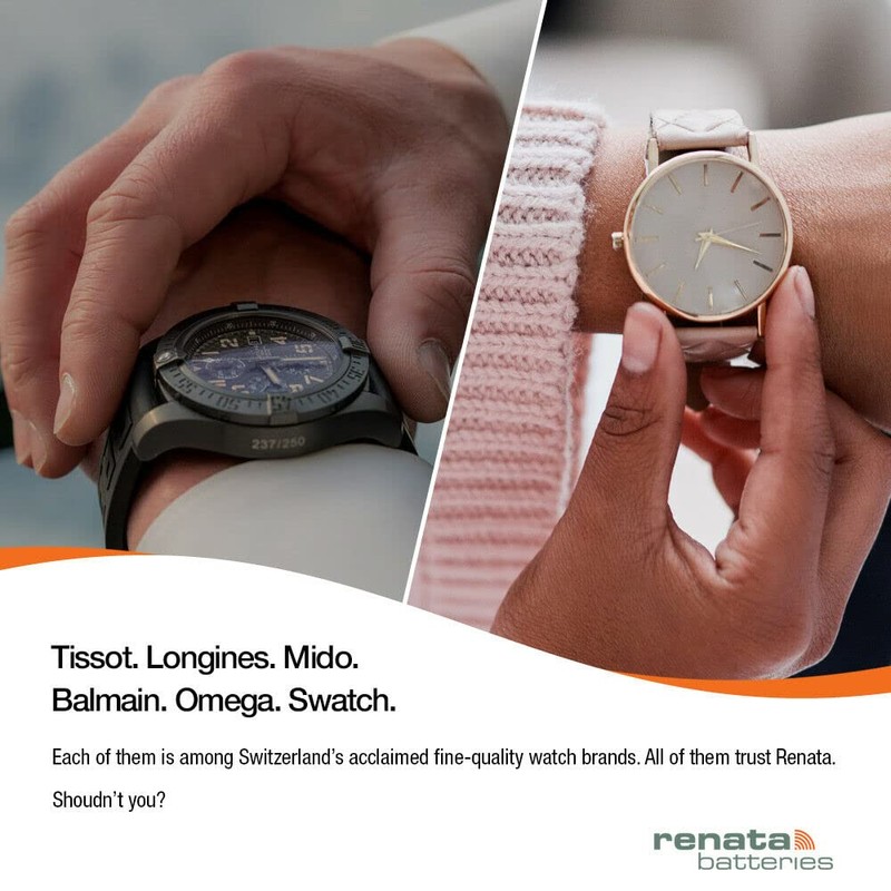 Renata 393 SR754W Batteries - 1.55V Silver Oxide 393 Watch
