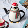 Christmas Whimsy Penguin Teapot – 3D 26oz Ceramic Holiday Teapot