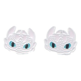 Cartoon Strike Class Dragon Character Face Metal Enamel Stud Earrings