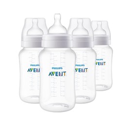 Philips Avent Biberón Anti-colic│con válvula anticólicos│11 oz/330 ml│3 m+│4 pzs│SCY106/04
