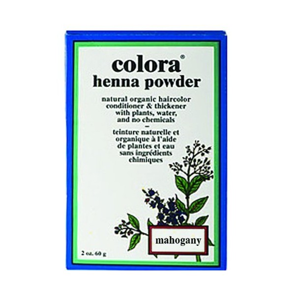 Colora Henna Powder Hair Color Mahogany 2 Ounce (59ml) (2 Pack)