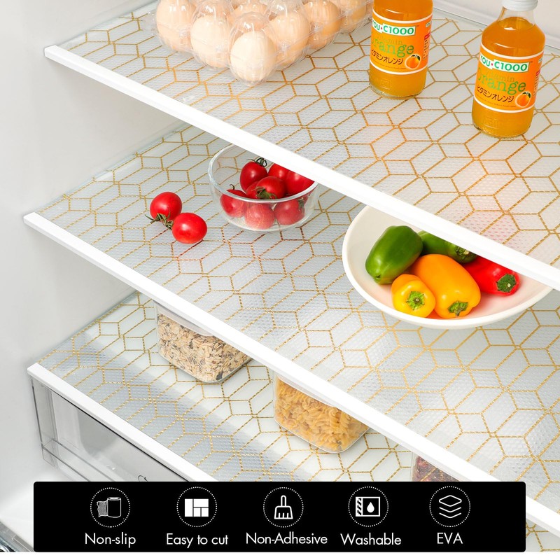 Cooyes Shelf and Drawer Liners for Kitchen Cabinets, Non Adhesive