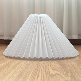 wangpengkai E27 Large Pleated Lamp Shade, Scalloped Lampshades for Pendant Lights Replacement Lamp Shades/Arc Floor Lamp/Table Lamp/E27/E26 Lamp Holder Arched Lamp- White