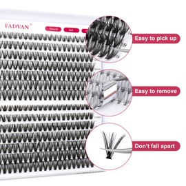 Lash Clusters Individual Lashes 280pcs 30D+40D Mixed Cluster Lashes D Curl Diy Lash Extensions Cluster Eyelash Extensions Soft Lash Cluster Self Application at Home (30+40-D-9-16mix)