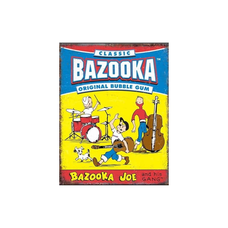 Generic Bazooka Joe Band Retro Comic Logo Bubble Gum Home