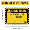 Large Caution Maximum Height Sign Stickers 4x6 inch Safety Warning