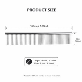 Professional Metal Pet Comb, Stainless Steel Pets Grooming Comb