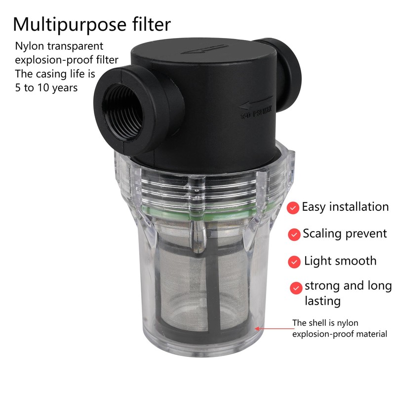 1/2" Female NPT in-Line Strainer with 100 mesh Stainless Steel