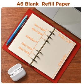 A6 6-Hole Blank Refill Paper(Pre-Punched)–100gsm Thick Beige Paper, Fountain Pen & Gel Pen Friendly, No Bleed, Perfect for Double-Sided Writing – Fits A6 6-Ring Binder(2 Packs)