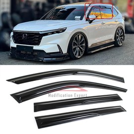 Fits for 2023-2025 Honda CR-V CRV JDM Wavy Mugen Style Window Visors Rain Guards Deflectors