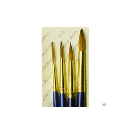 Daler-Rowney Sapphire Watercolour Brush, Sable & Synthetic Blend, Short Handle, Script and Round, , Wallet, Fine Detail Set, 4 Assorted Brushes