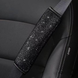 Crystal Car Seat Belt Cover Bling Rhinestones Auto Interior Accessories Seat belt pads are suitable for all models.