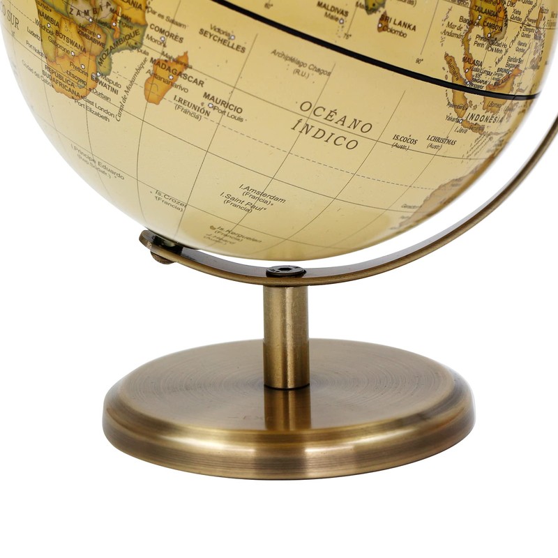 Exerz 14 cm Antique Globe Spanish Map - Metal Base
