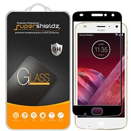 Supershieldz (2 Pack) Designed for Motorola (Moto Z2 Play) Tempered Glass Screen Protector, (Full Screen Coverage) Anti Scratch, Bubble Free (Black)