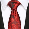KissTies Mens Red Tie And Pocket Square Paisley Necktie