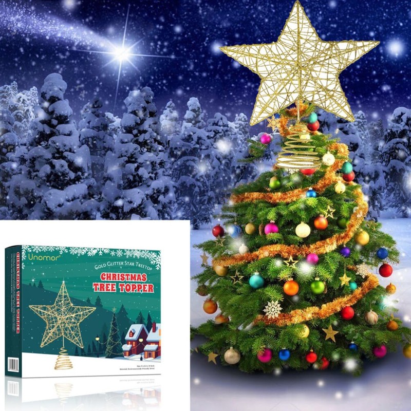 Unomor - Decoración para árbol de Navidad de 10 pulgadas