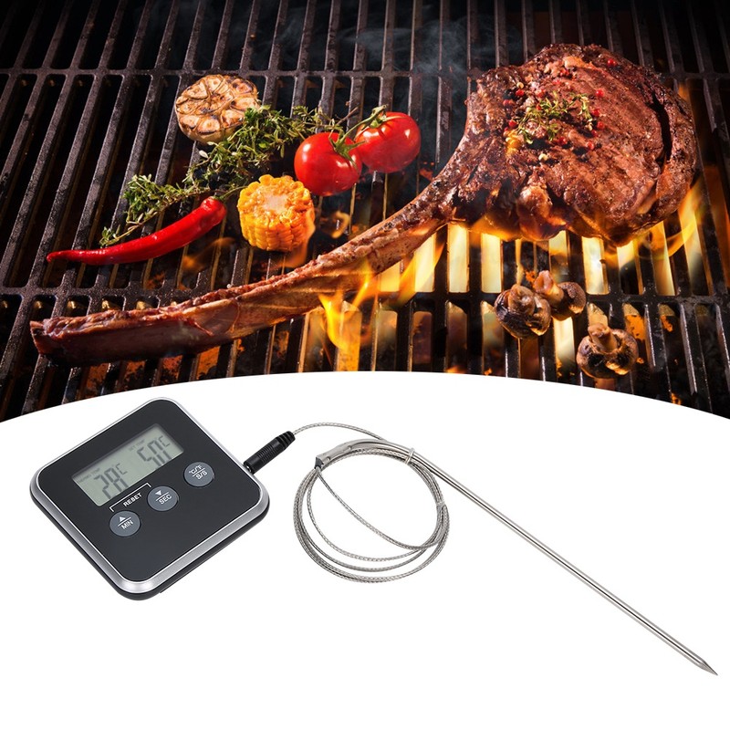 Digital Meat Thermometer Food Thermometer with Timer for Oven BBQ