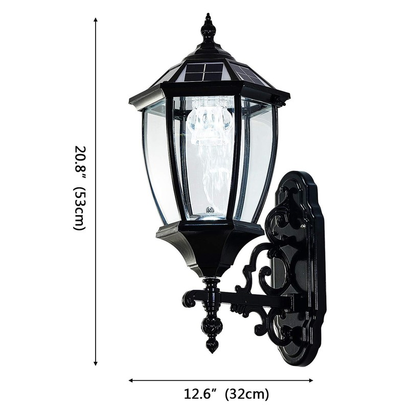 Lovefindahome Solar Wall Lamp with Light Sensor,Waterproof Wall Light Outdoor