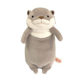 Shinada Global Mochi Series MPKW-0180G Mochi Otter Pen Case, Stuffed Animal, 3.5 x 3.1 x 7.1 inches (9 x 8 x 18 cm), Gray