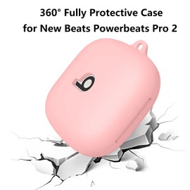 Silicone Case Cover for Powerbeats Pro 2 Earbuds with Stylish Bling Keychain - Compatible with Beats Powerbeats Pro 2 Protective Case for Women, Shockproof & Portable (Pink)
