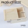 Wzttdm 3 PCS Blank Natural Wood Box Case Container, Unfinished