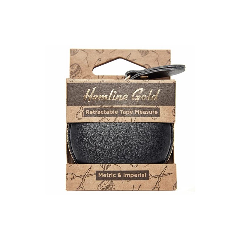 Hemline Gold Tape Measure: Retractable: 150cm/60in