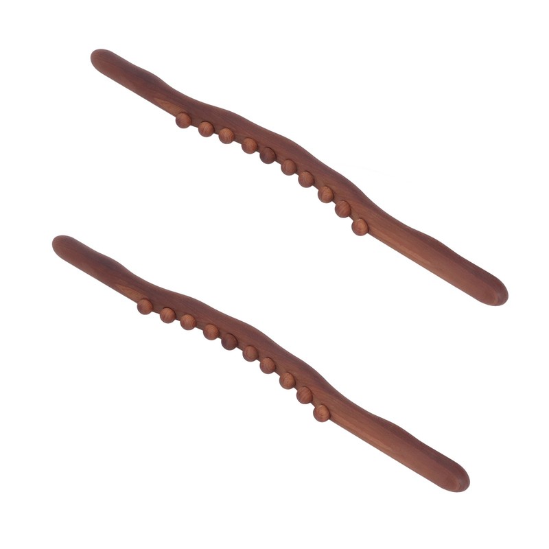 2Pcs Wooden Scraping Stick 10 Massage Dots Large Contact Wooden