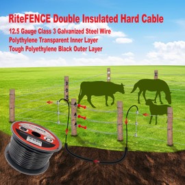 RiteFENCE Electric Fence Double Insulated Underground Hard Cable (328Ft, 12-1/2Gauge)