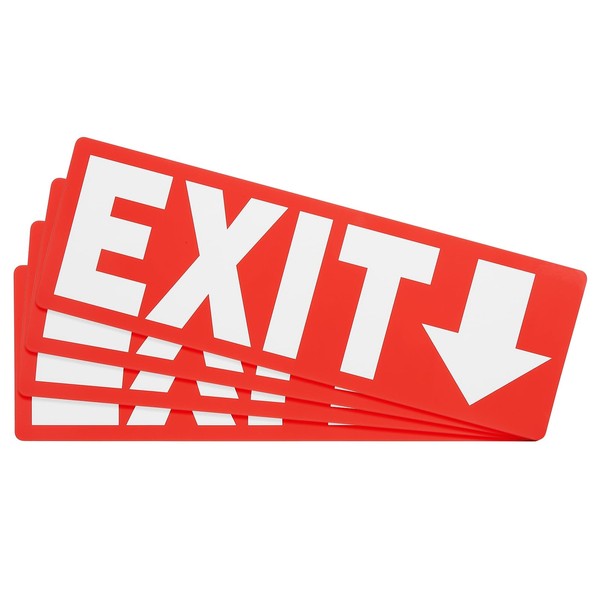 PATIKIL 4Pcs Exit Signs Stickers with Down Arrow,11.8x3.93 Inch Vinyl