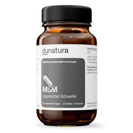 MSM Capsules, 84 Vegan Capsules in Glass Bottle, 1000 mg Methylsulfonylmethane (MSM) per Daily Dose, No Magnesium Stearate, High Dose and Produced in Germany