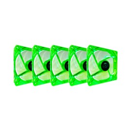 Apevia CF512L-GN 120mm 4pin+3pin Silent Green LED Case Fan (5-pk)