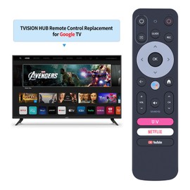 New TVision Televison Replacement Remote Control Compatible for TVision HUB Google TV