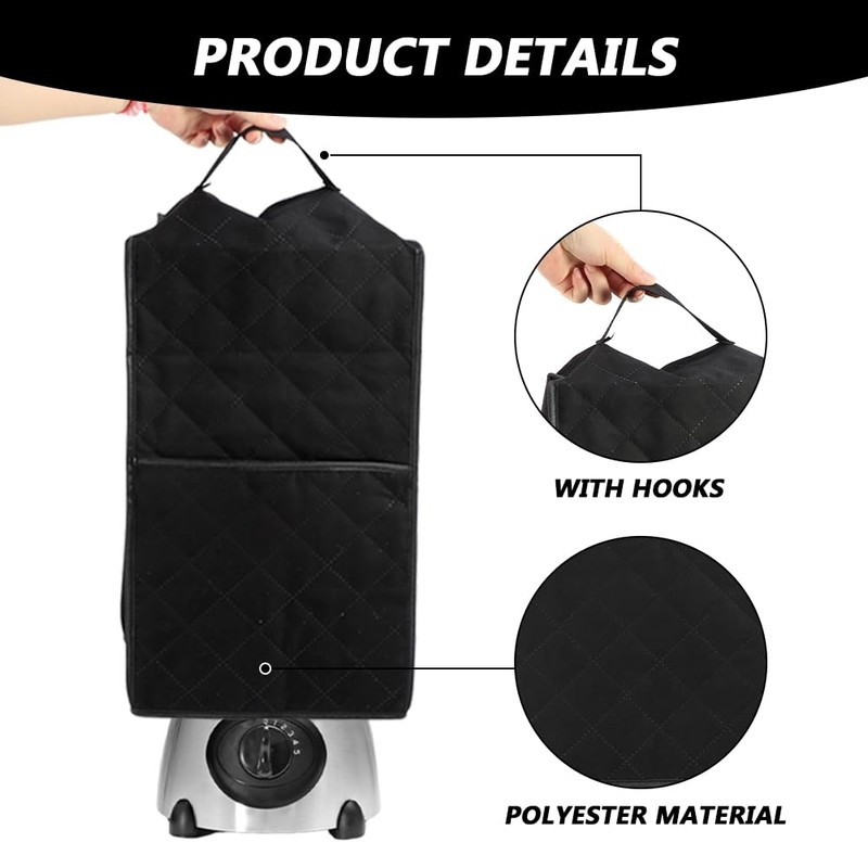 CALIDAKA Blender Dust Cover, Compatible with Most Blenders, Polyester, Black