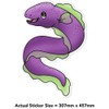 Extra Large 460mm 'Cute Moray EEL' Permanent Sticker Decal for