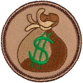 PATCHTOWN Money Bag Patrol Patch - 2" Diameter Round Embroidered Patch (Sew-on)