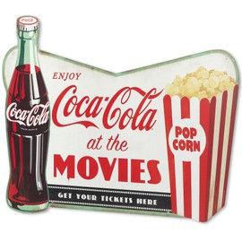 Open Road Brands Coca-Cola Movie Sign - Vintage Drink Coca-Cola Movie Wall Decor for Theater Room, Basement or Living Room
