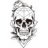 2 Sheets Temporary Skull Tattoo Biker Tattoo Fake Tattoo J506