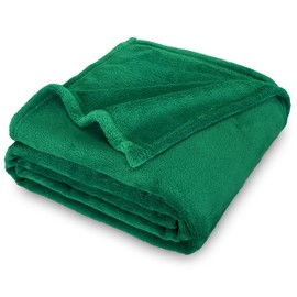 SOCHOW Flannel Fleece Throw Blanket, 340 GSM All Season Super Soft Cozy Blanket for Bed, Sofa or Couch, Green, 50x70 inches