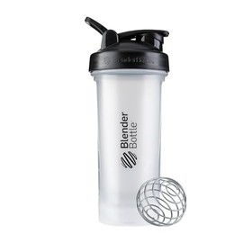 BlenderBottle Classic V2 Shaker Bottle Perfect for Protein Shakes and Pre Workout, 28-Ounce, Clear/Black