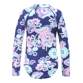 Big Girls One Piece Bathing Suits Long Sleeve Zipper Swimsuits UPF 50+/Sun Protection Rash Guard Size 14/7-16