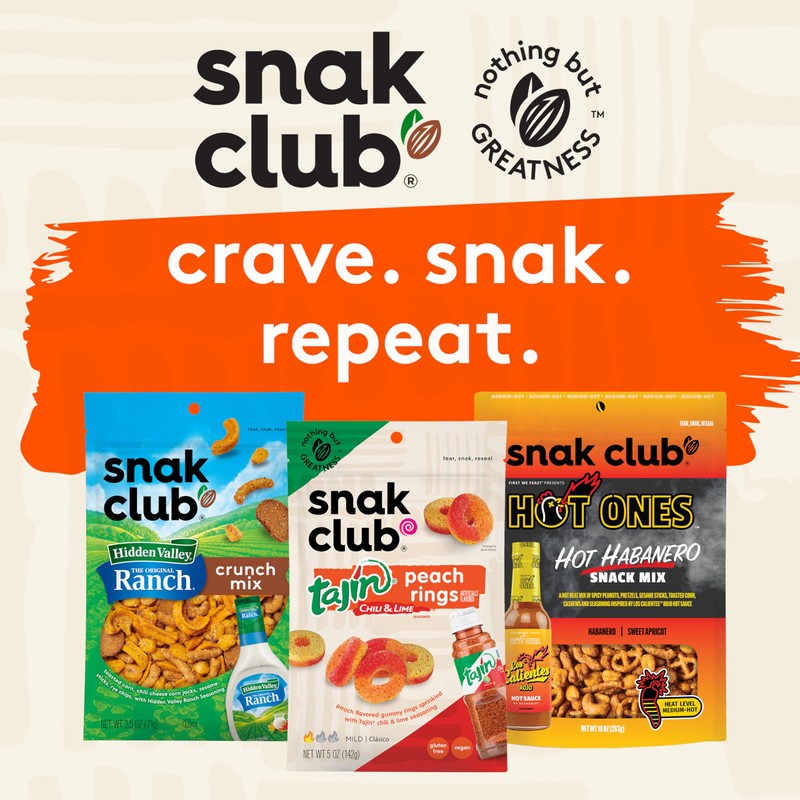 Snak Club Energizer Trail Mix with Roasted Salted Peanuts, Raisins,