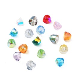 LiQunSweet 50 pcs Mixed Colors 8mm Half Round Faceted Glass Beads Semicircle Half Circle Crystal Beads for DIY Jewelry Bracelet Necklace Earring Crafts Bag Purse Keychain Decor